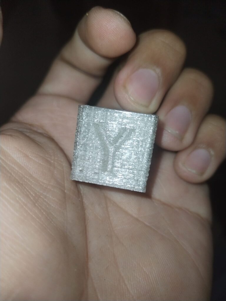 Calibration cube 3D printed from PET bottle filament 